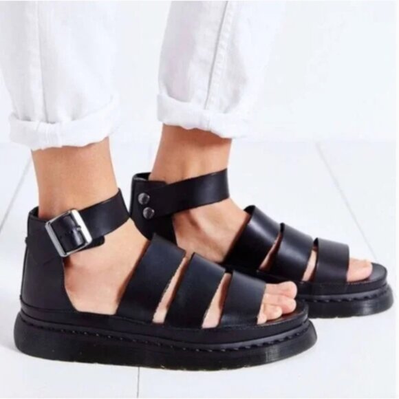 Dr. Martens Clarissa II Platform sandal strappy black leather - Picture 1 of 12